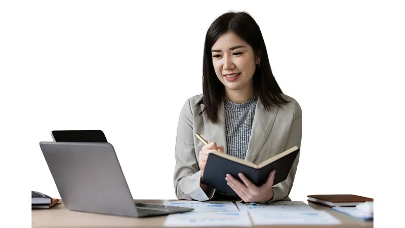 Woman reviewing term shield life insurance Philippines documents at a desk