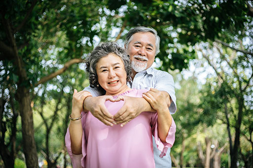 Elderly couple with retirement insurance plan in Philippines