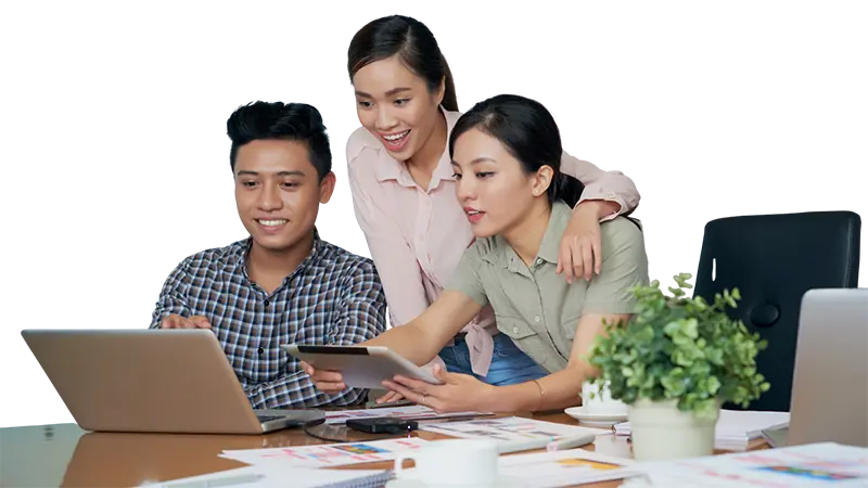 People with laptop using Cocolife Business Loans Philippines