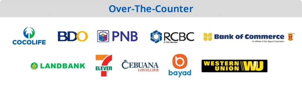 Over the counter payment options for Cocolife insurance payment options in the philippines